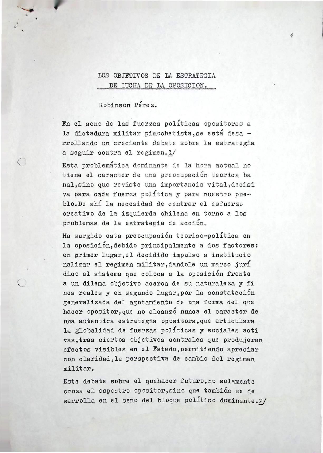 Los objetivos de la estrategia de lucha de la oposición