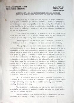 Artículo 8° de la Constitución con que Pinochet pretende perpetuarse por otros 16 años en el poder