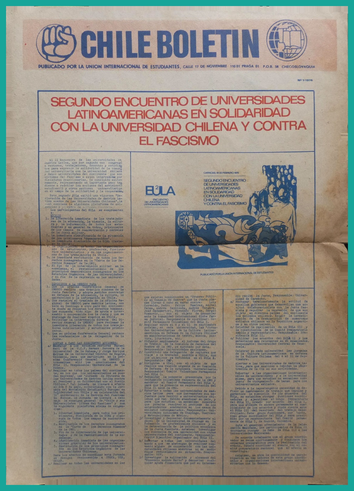 Chile Boletín / Chile Bulletin nº 1 (1976)