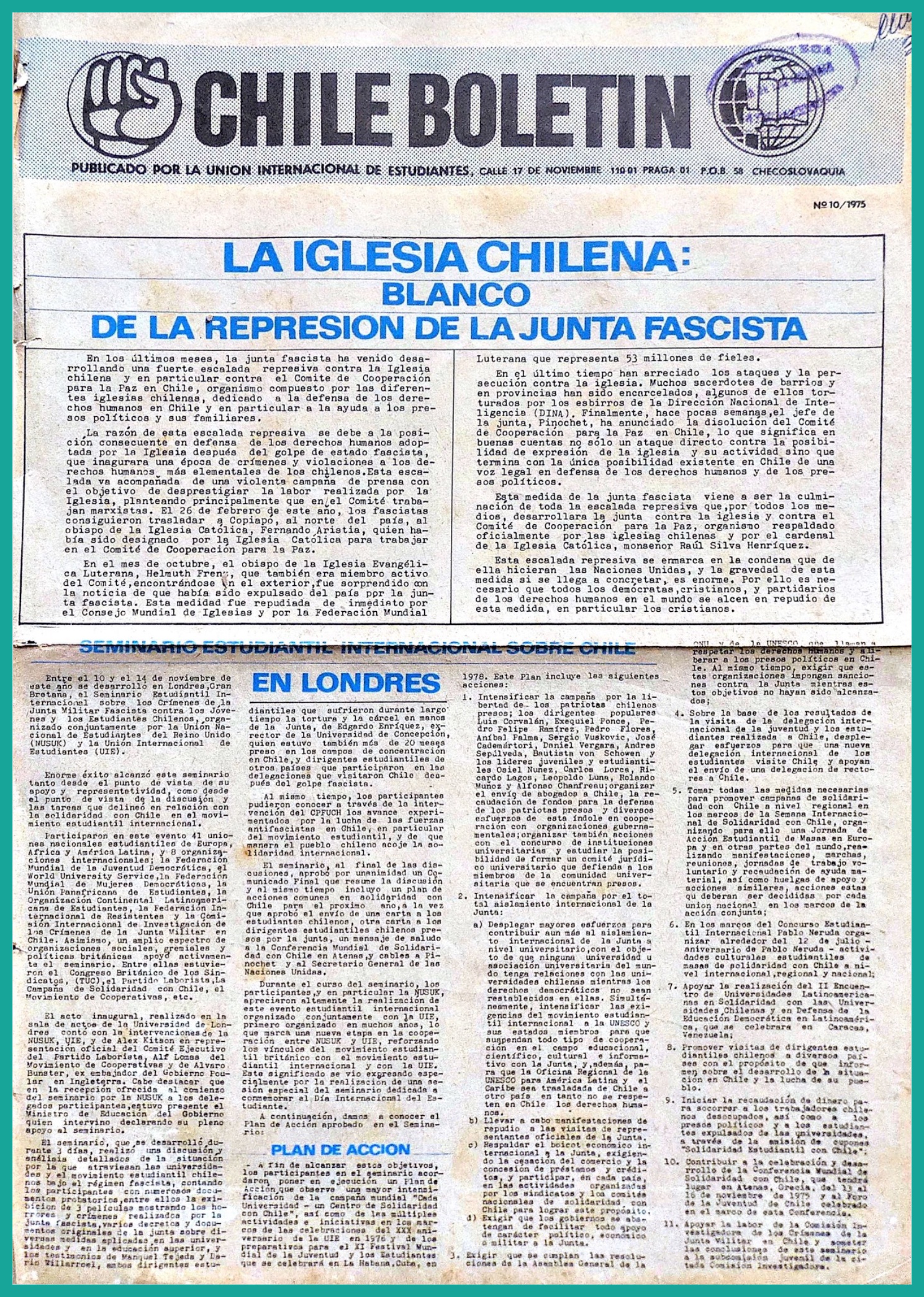 Chile Boletín nº 10 (1975)