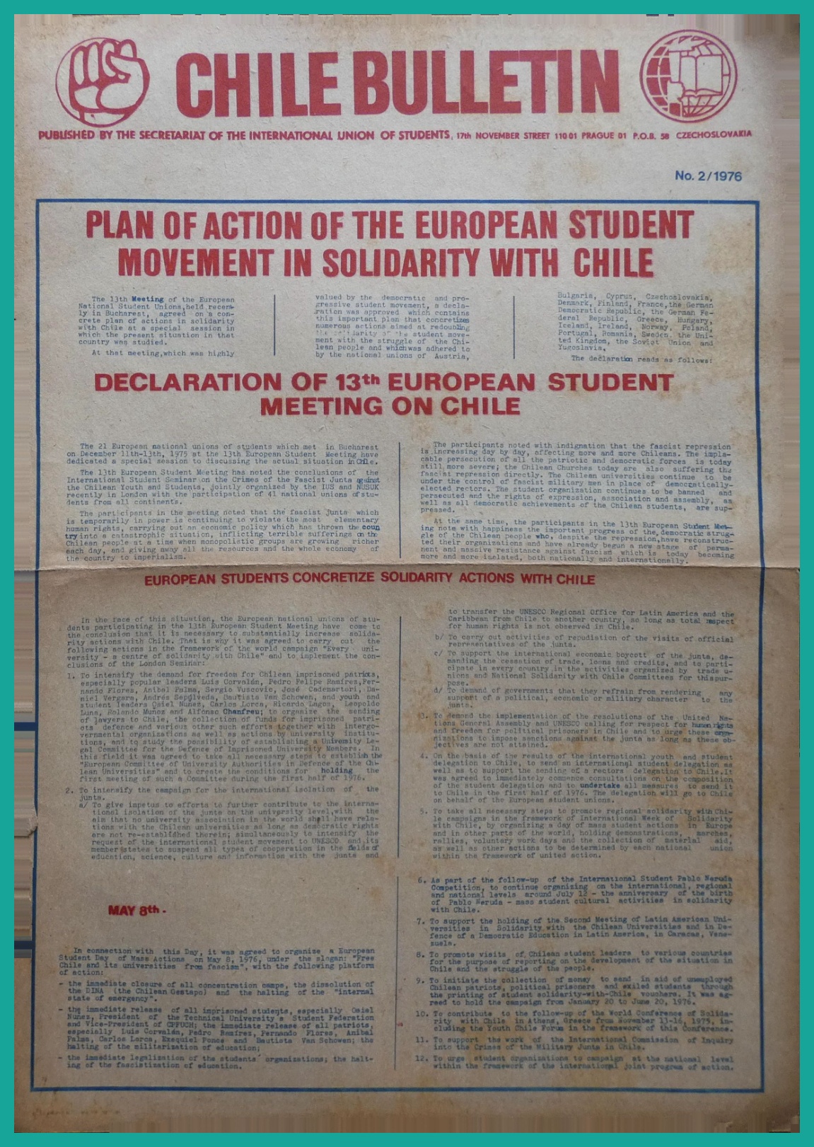 Chile Boletín / Chile Bulletin nº 2 (1976)