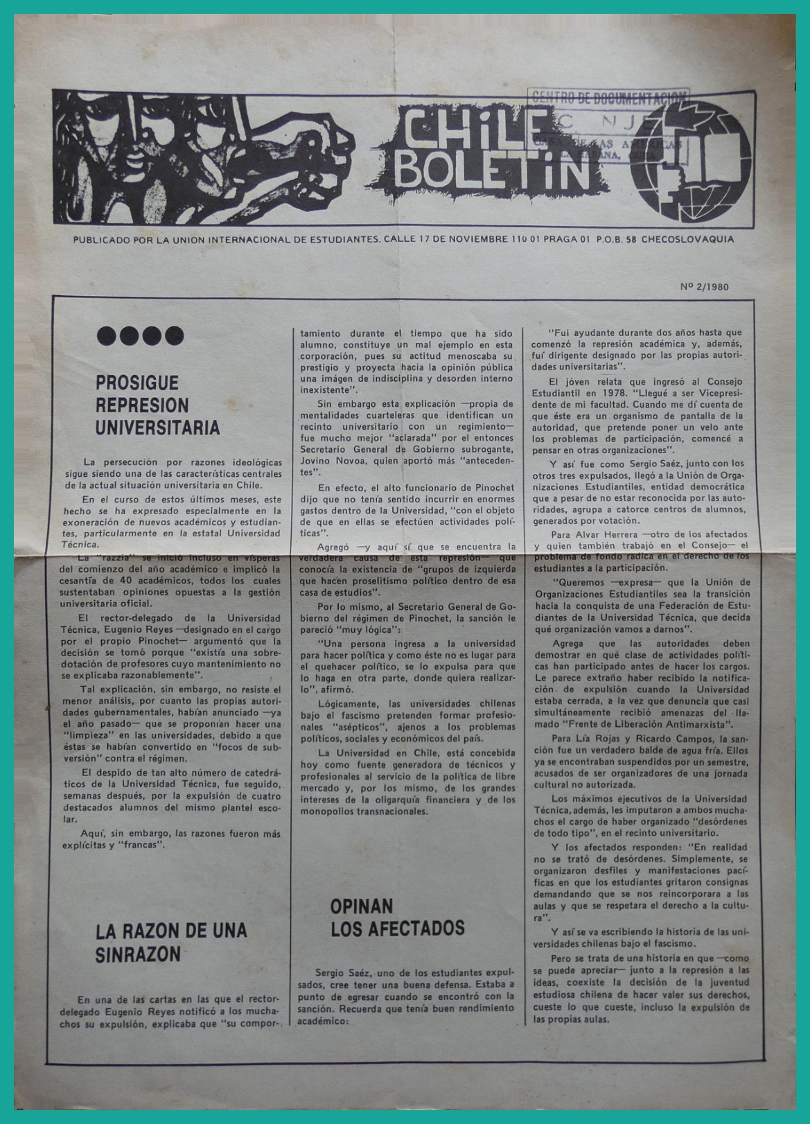 Chile Boletín / Chile Bulletin nº 2 (1980)
