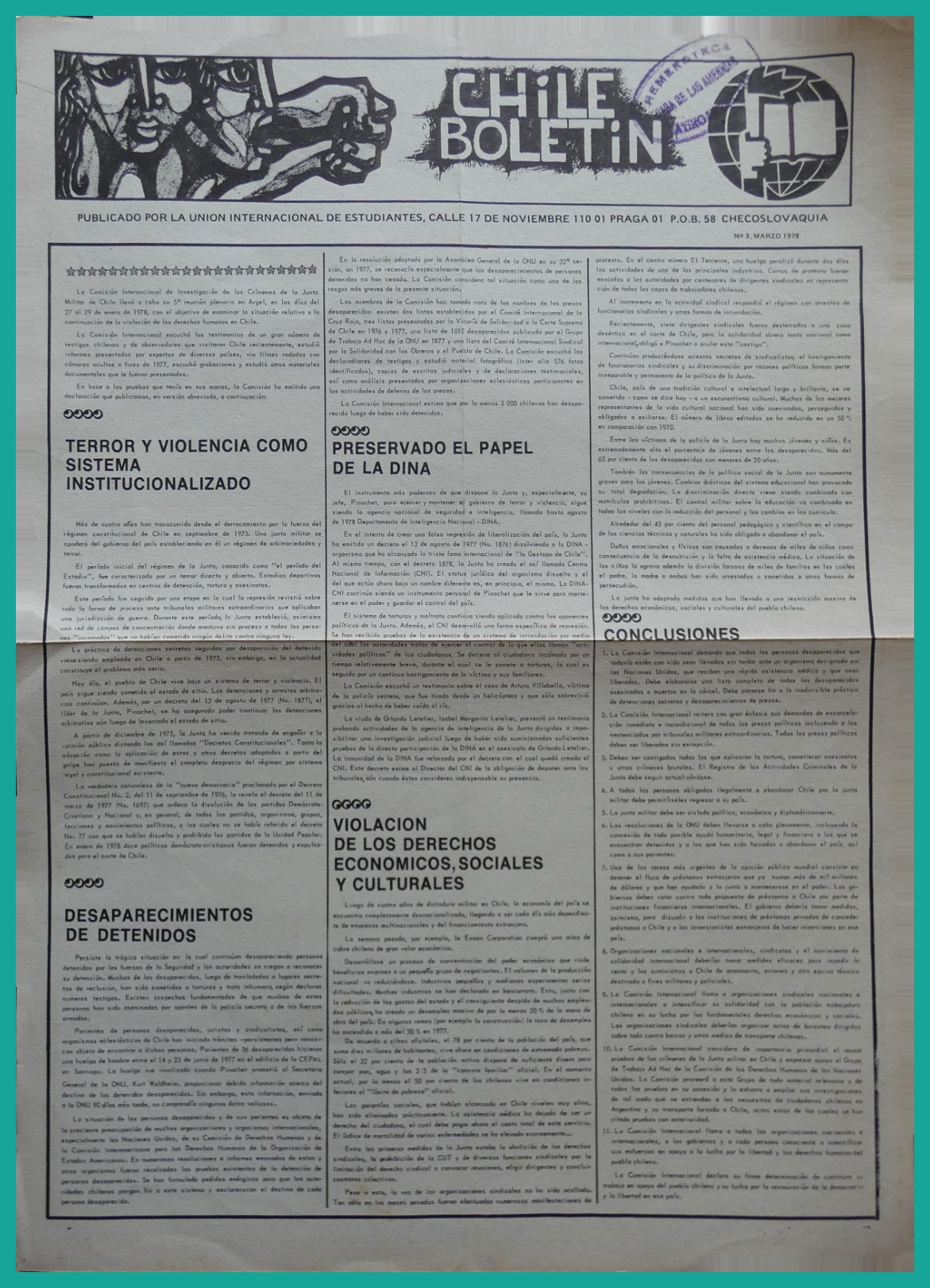 Chile Boletín / Chile Bulletin nº 3 (1979)