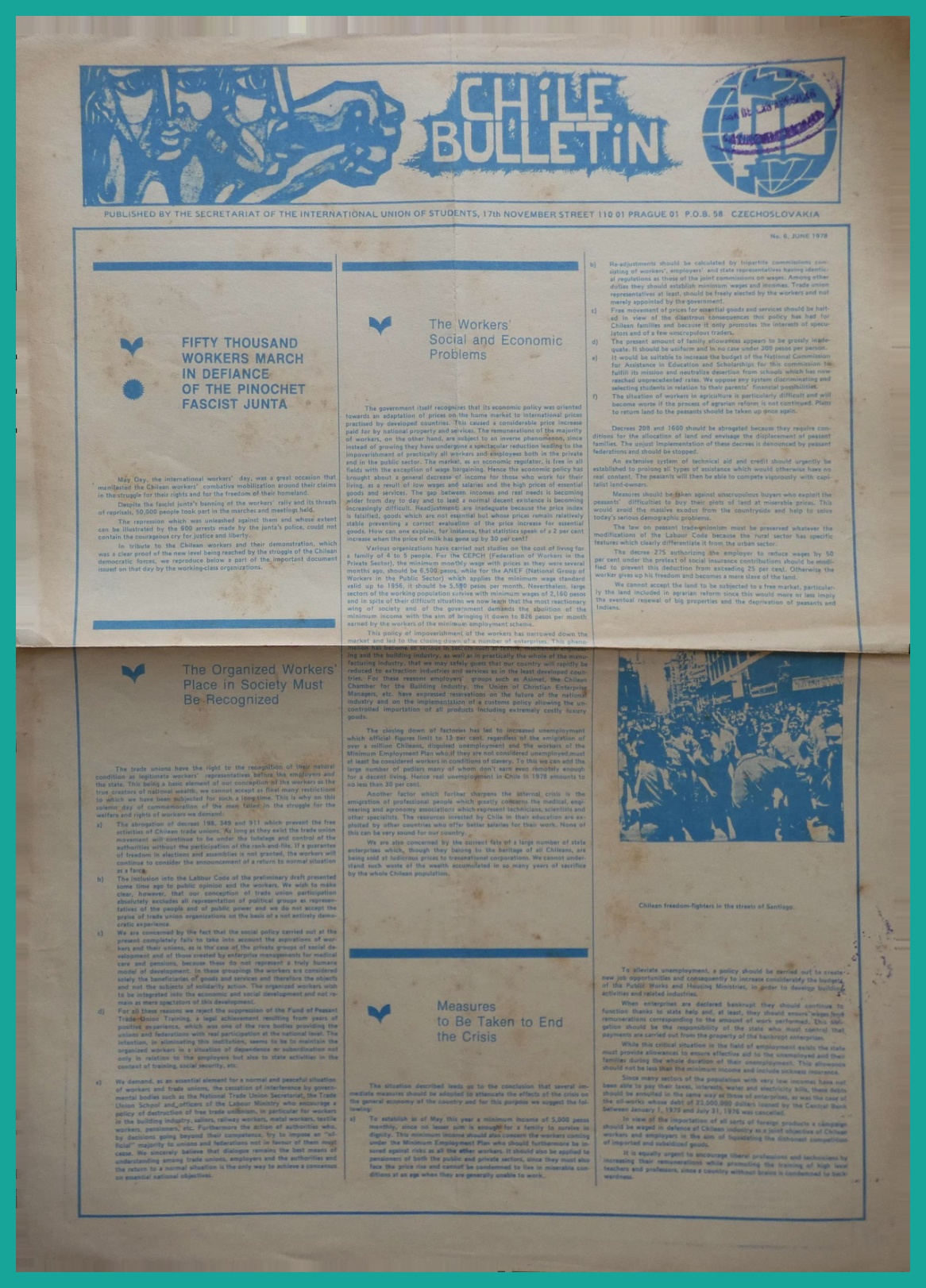 Chile Boletín / Chile Bulletin nº 6 (1978)