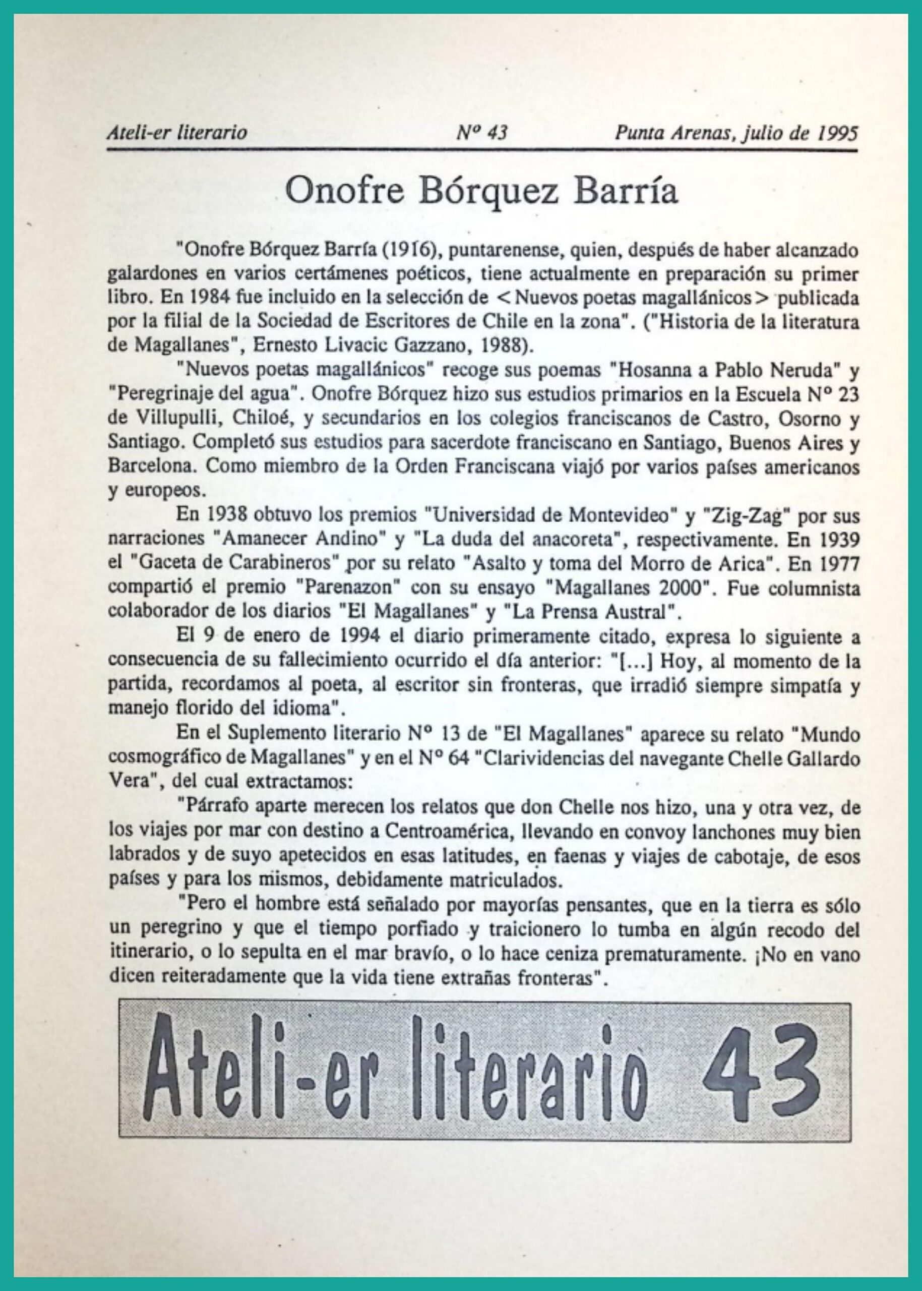 Ateli-er literario nº 43