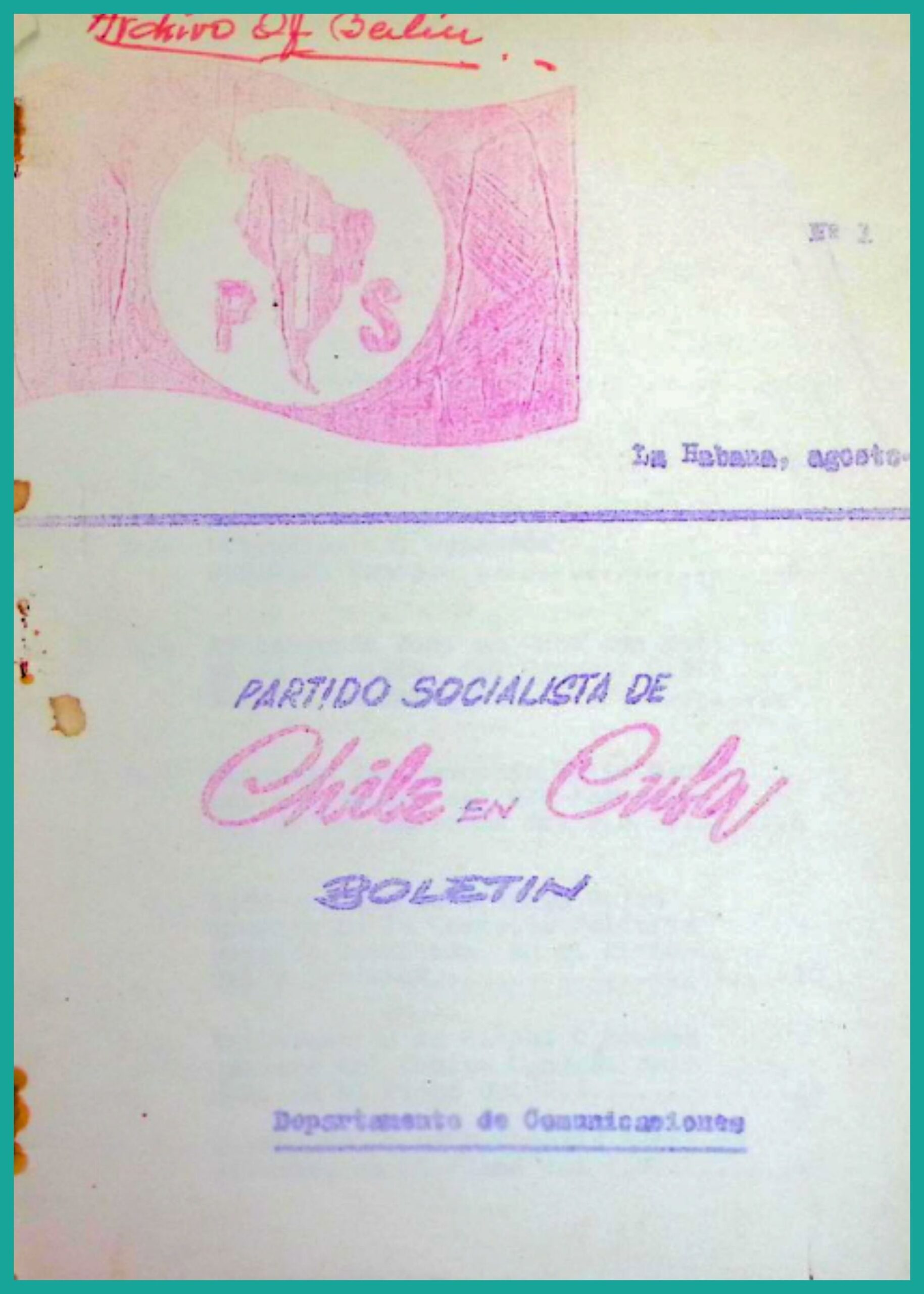 Partido Socialista de Chile en Cuba. Boletín