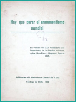 Hay que parar el armamentismo mundial