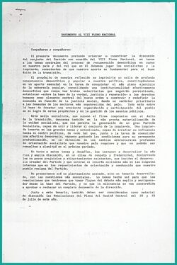 Documento al VIII Pleno Nacional