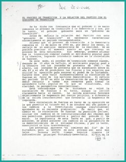 El proceso de transición y la relación del Partido con el gobierno de transición