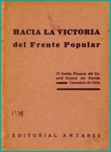 Portada de Hacia la victoria del Frente Popular, Editorial Antares, 1938