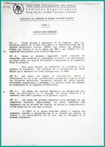 Reglamento del Congreso de Unidad «Salvador Allende» (1990), primera página