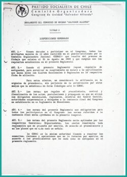 Reglamento del Congreso de Unidad «Salvador Allende»